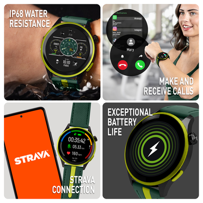 Reflex Active Venture R 400 AMOLED GPS Green and Yellow Smart Calling Watch - RA54-2238