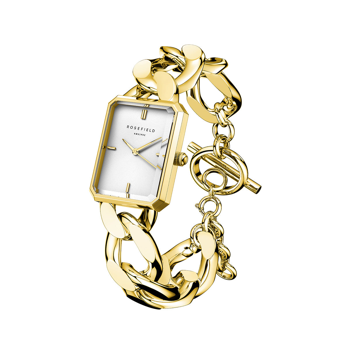 Rosefield The Octagon XS Chain Watch Studio Edition White Gold - SWGSG-O55