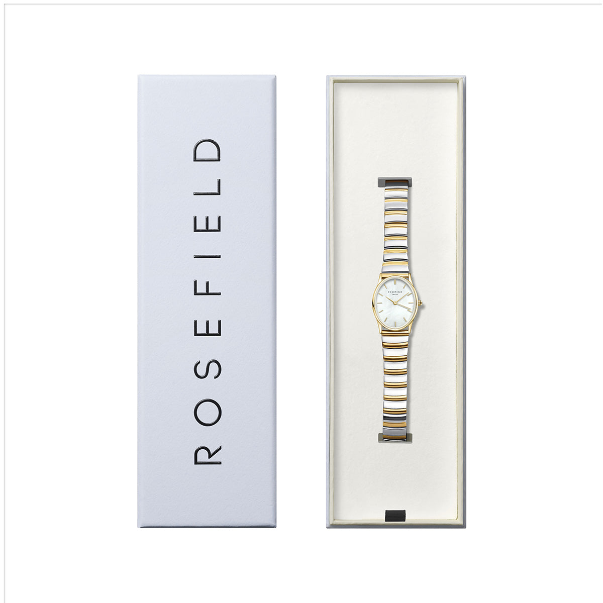 Rosefield The Oval White MOP Half-Moon Steel Duotone - OVWDSG-OV17