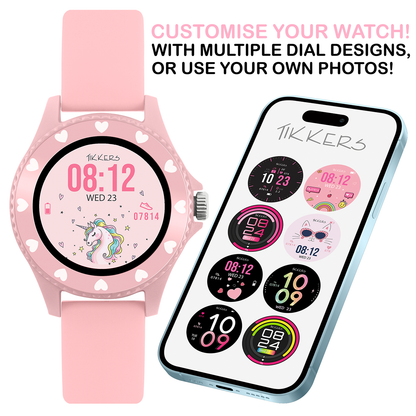 Tikkers Smart Series 34 Pink Silicone Strap Smart Watch - TKS34-0022