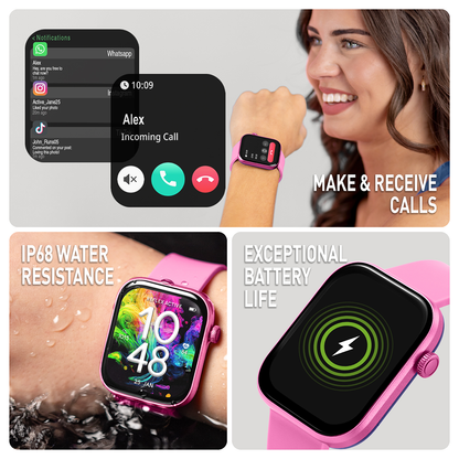 Reflex Active Spectra S 300 Lite AMOLED Smart Aluminium Pink Strap Calling Watch - RA40-2219
