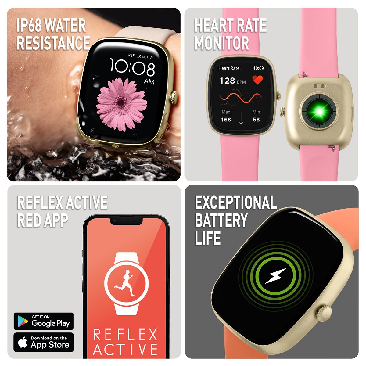 Reflex Active Nexus C 100 Smart Pink Calling Watch Interchangeable Set - RA50-2224-SET