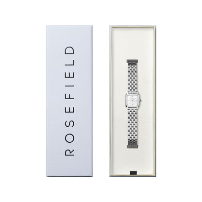 Rosefield The Boxelle White dial Silver Steel Strap - BWSSS-B02