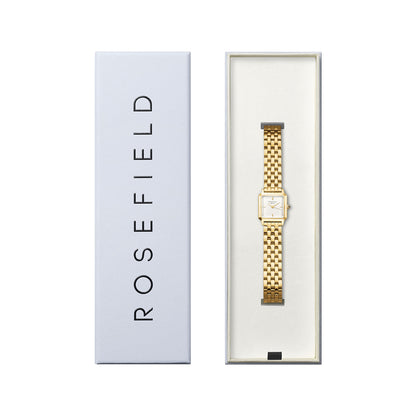 Rosefield The Boxelle White Dial Gold Steel - BWGSG-B01