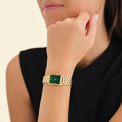 Rosefield Octagon XS Emerald Steel Gold - OEGSG-O79