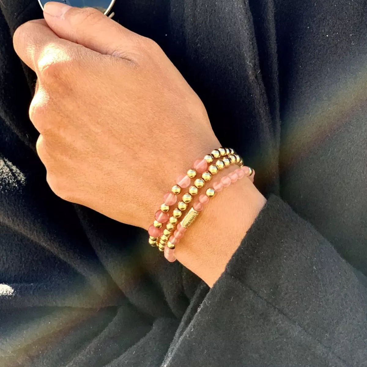 Yellowgold Rocks Bracelet - RR-40038-G-S