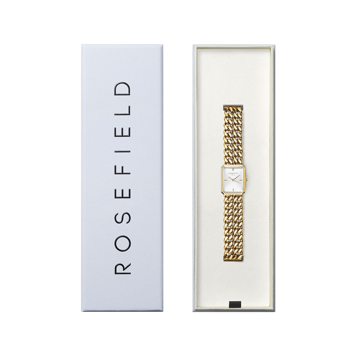 Rosefield Octagon XS Double Chain Studio Edition White Gold - SWGSG-O76