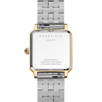 Rosefield The Boxelle Duotone, White Dial Steel Strap - BWDSG-B03
