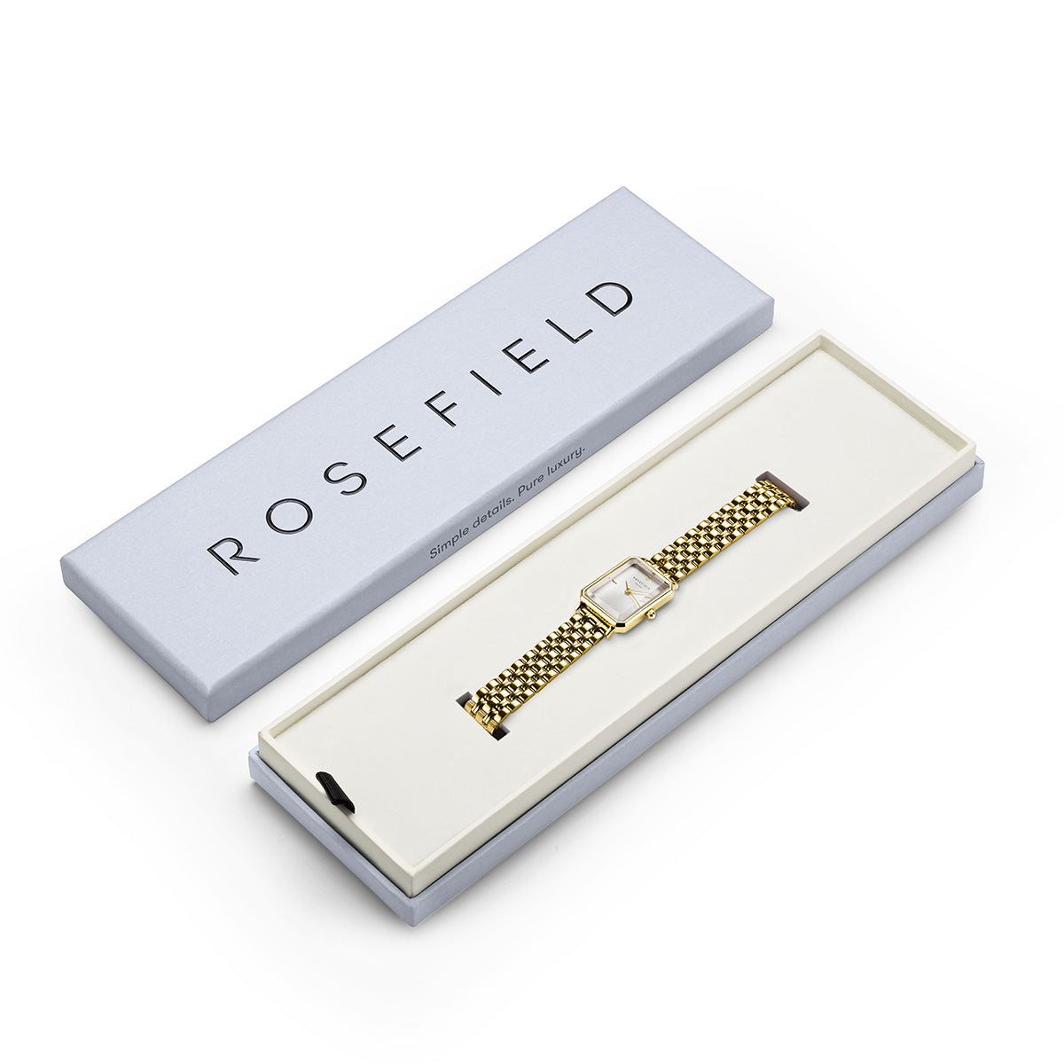 Rosefield Octagon XS White Sunray Steel Gold - OWGSG-O60