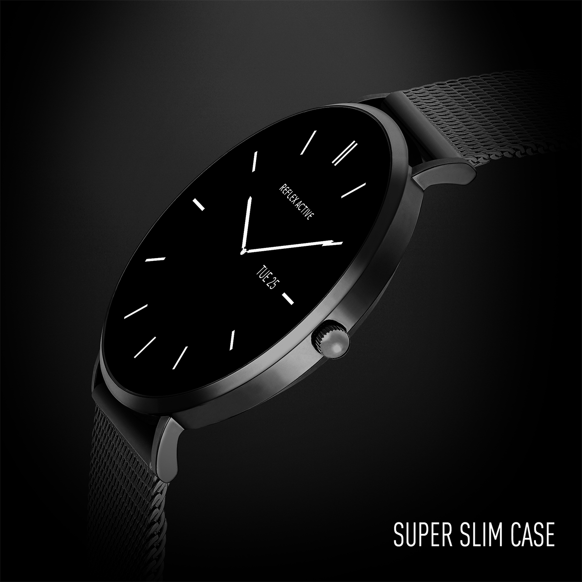 Reflex Active Spectra R 300 Slim Black Mesh and Grey Silicone Strap AMOLED Ultra Slim Smart Calling Watch Set  - RA42-2208