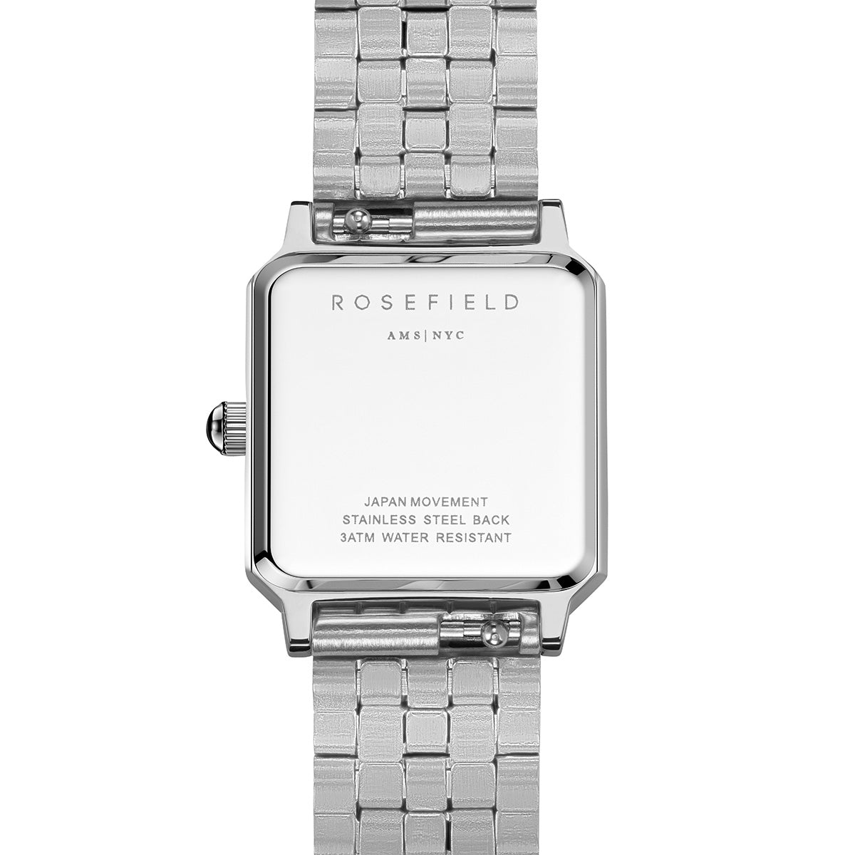 Rosefield The Boxelle White dial Silver Steel Strap - BWSSS-B02