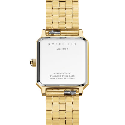 Rosefield The Boxelle White Dial Gold Steel - BWGSG-B01