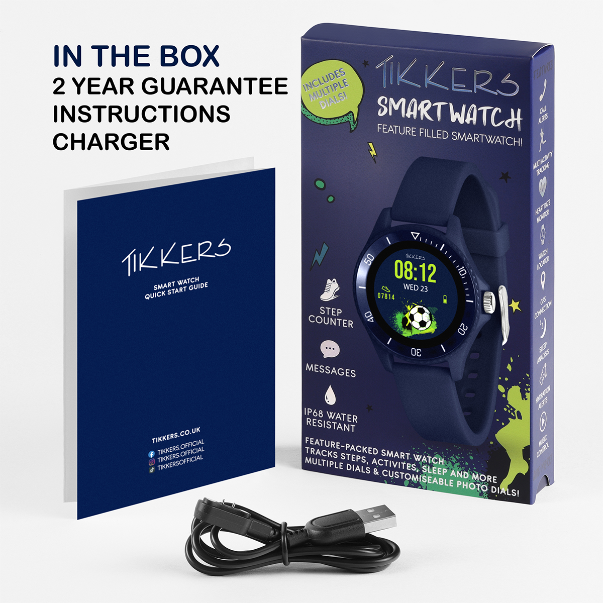 Tikkers Smart Series 34 Navy Silicone Strap Smart Watch - TKS34-0021