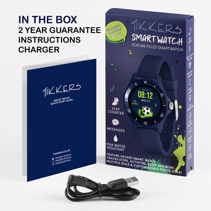 Tikkers Smart Series 34 Navy Silicone Strap Smart Watch - TKS34-0021