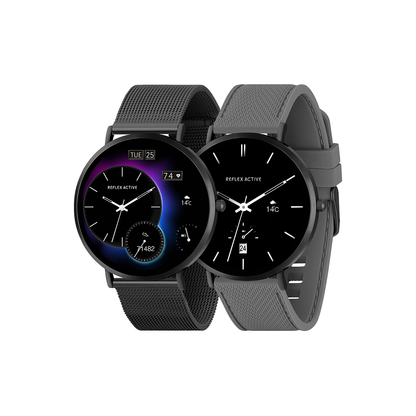 Reflex Active Spectra R 300 Slim Black Mesh and Grey Silicone Strap AMOLED Ultra Slim Smart Calling Watch Set  - RA42-2208