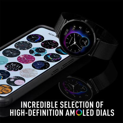 Reflex Active Spectra R 300 Slim Black Mesh and Grey Silicone Strap AMOLED Ultra Slim Smart Calling Watch Set  - RA42-2208