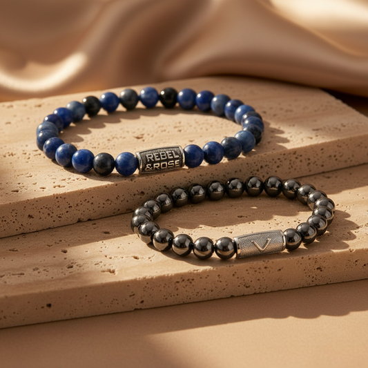 Rebel & Rose Midnight Blue Vintage & Grey Silver Shine Bracelets