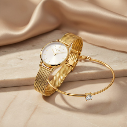 Liu Jo Mini Moonlight Gold Watch &  Gold Jewel Bangle