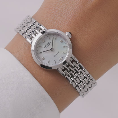 Rotary Ladies Heritage Diamond Mother Of Pearl Dial Stainless Steel Bracelet Watch - LB00899/07/D