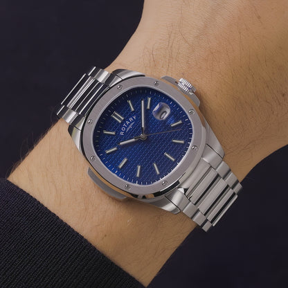Rotary Men's Apex 100 Blue Dial Stainless Steel Bracelet Watch - GB05575/05