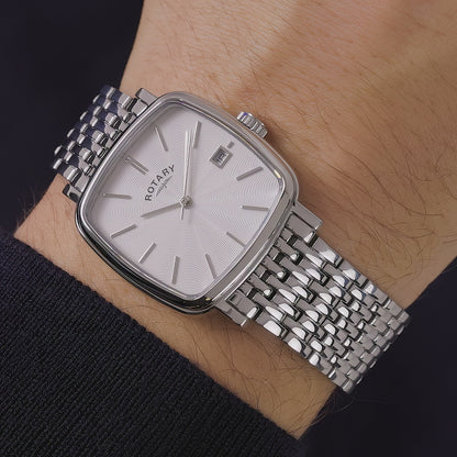 Rotary Men's Heritage Astoria Square Stainless Steel Bracelet Watch - RGB05307/08