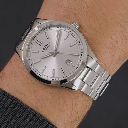 Rotary Men's Heritage Silver Dial Stainless Steel Bracelet Watch - GB05520/06