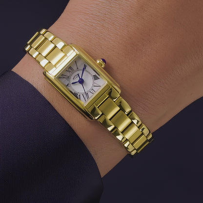 Rotary Ladies Heritage Astoria Mother Of Pearl Dial Rectangular Gold Plated Stainless Steel Bracelet Watch - RLB10026/70